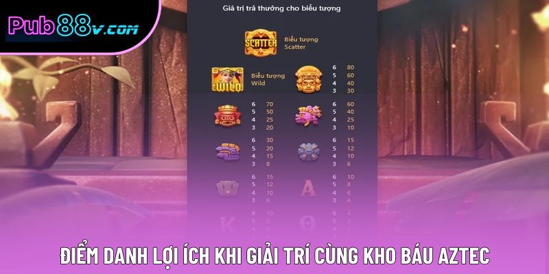 Điểm danh lợi ích khi giải trí cùng kho báu Aztec